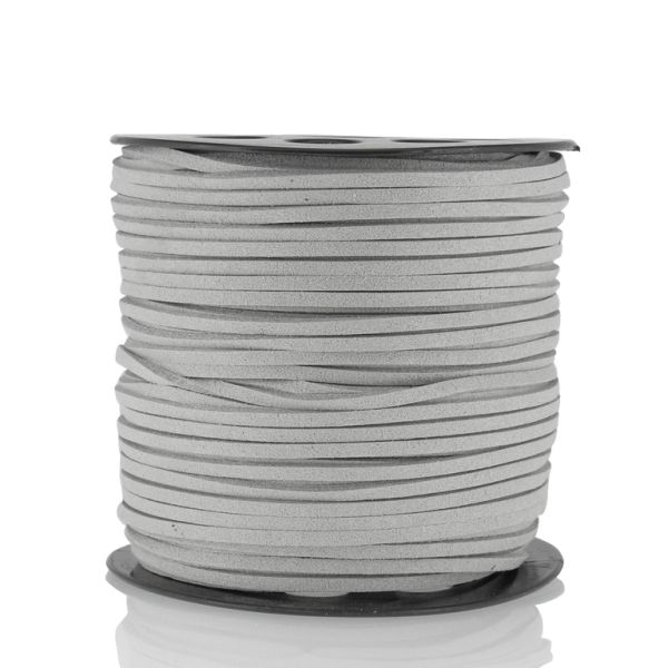 SUEDE FAUX CORD - 3mm - GRAY (LIGHT) - PACKAGE 2х100yards(91m)