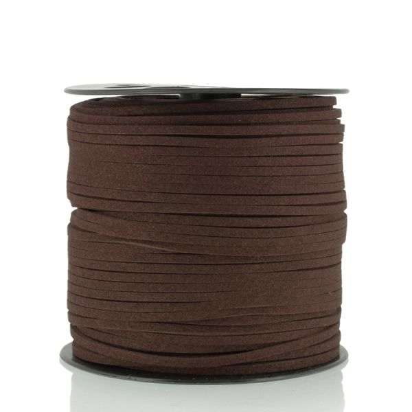 SUEDE FAUX CORD - 3mm - BROWN (DARK) - PACKAGE 2х100yards(91m)