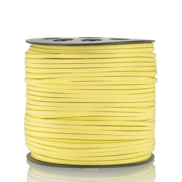 SUEDE FAUX CORD - 3mm - YELLOW - PACKAGE 2х100yards(91m)