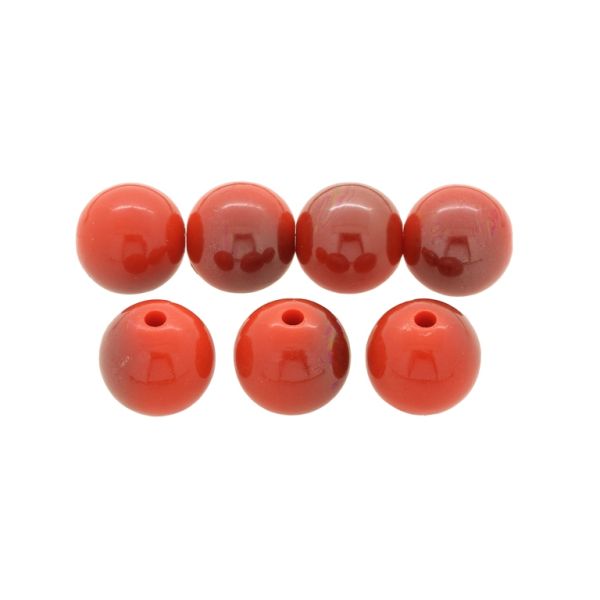 PLASTIC BEADS - HIGH GLOSS - BALL - 16mm ORANGE (DARK) ВА48 - 500 g Hole-2.8mm (220 pcs.)