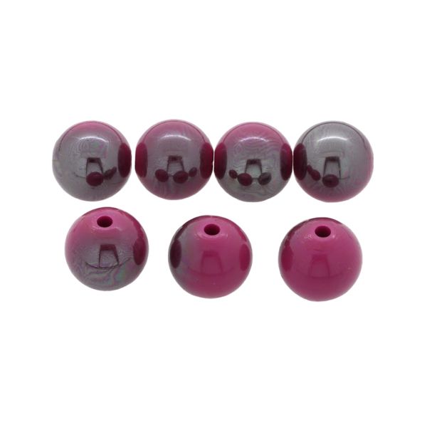 PLASTIC BEADS - HIGH GLOSS - BALL - 16mm CYCLAMEN (DARK) ВА61 - 500 g Hole-2.8mm (220 pcs.)