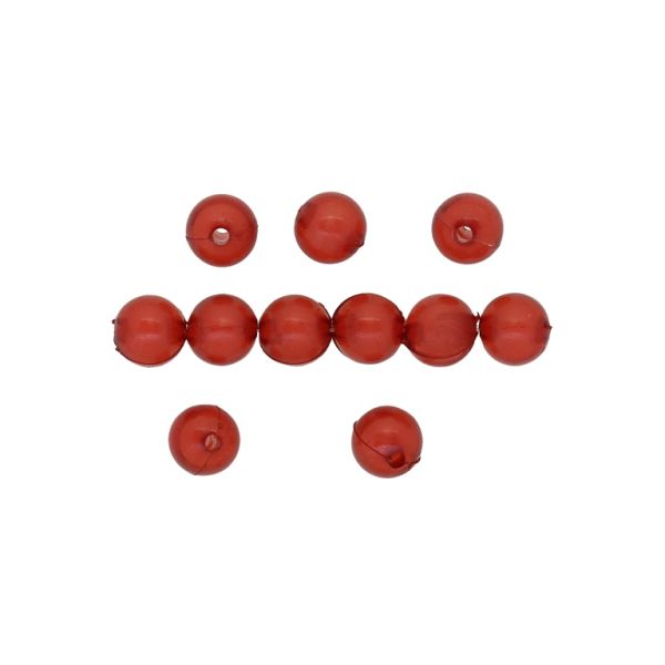 ACRYLIC BEADS BEAD IN BEAD - BALL - 10mm RED - PACKAGE 500g Hole-2.3mm (1020pcs.)