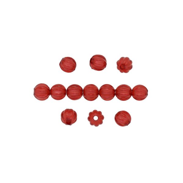 ACRYLIC BEADS BEAD IN BEAD - BALL STRIPE - 8mm RED - PACKAGE 500g Hole-2.3mm (1920pcs.)