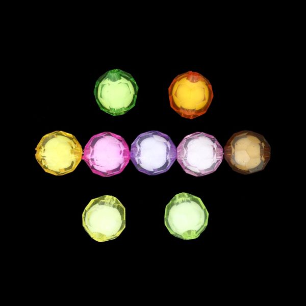 ACRYLIC BEADS BEAD IN BEAD - FOOTBALL - 14mm MIX - PACKAGE 500g Hole-2.3mm (395pcs.)