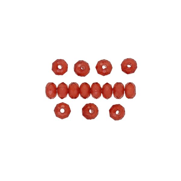 ACRYLIC BEADS BEAD IN BEAD - WASHER FACETED - 6x8mm RED - 50g Hole-2.3mm (260pcs.)