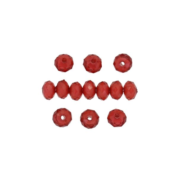 ACRYLIC BEADS BEAD IN BEAD - WASHER FACETED - 7x10mm RED - 50g Hole-2.3mm (143pcs.)