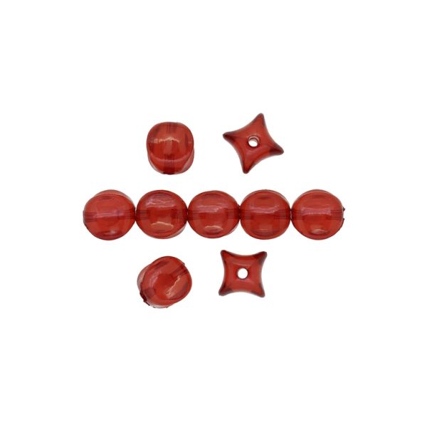 ACRYLIC BEADS BEAD IN BEAD - LANTERN - 11x10x13.5mm RED - 50g Hole-2.3mm (76pcs.)