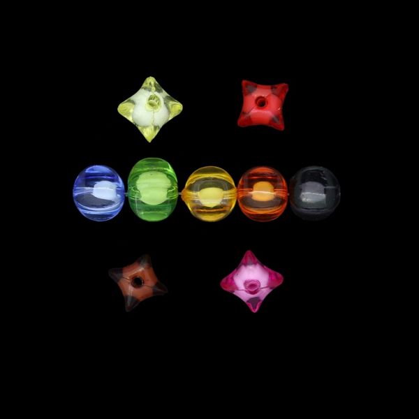 ACRYLIC BEADS BEAD IN BEAD - LANTERN - 11x10x13.5mm MIX - 50g Hole-2.3mm (76pcs.)