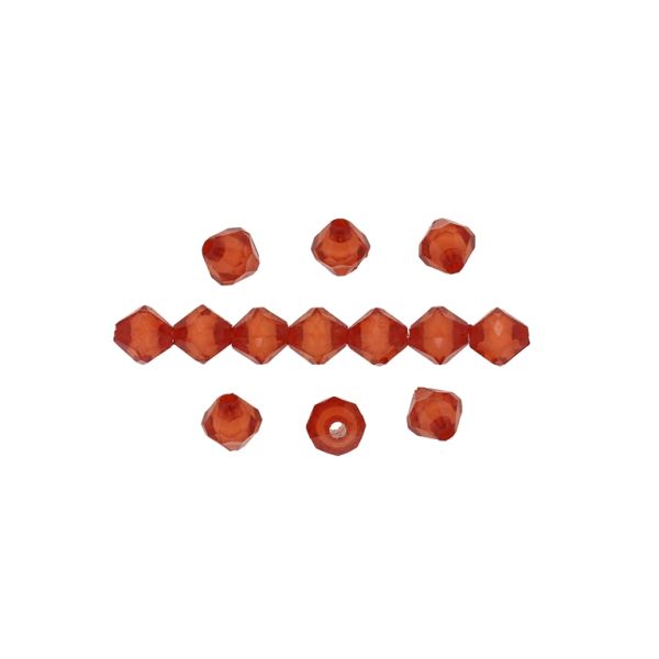 ACRYLIC BEADS BEAD IN BEAD - BICONES 02 - 8x8mm RED - 50g Hole-2.3mm (255pcs.)