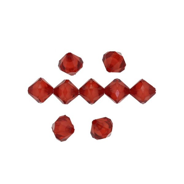 ACRYLIC BEADS BEAD IN BEAD - BICONES 02 - 12x12mm RED - 50g Hole-2.3mm (72pcs.)