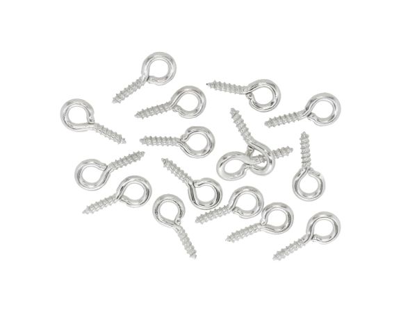 METAL ELEMENTS - PINCH CLIP BAIL CONNECTOR - SCREW WITH RING 5mm/6x1.4mm - NICKEL COLOR - PACKAGE 1000pcs.