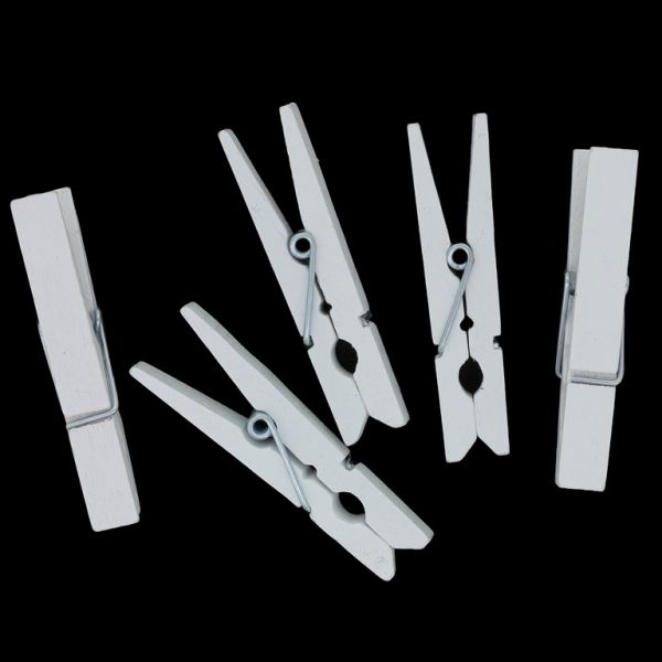 WOODEN FIGURES - CLOTHESPIN - 48x10x7mm - WHITE - PACKAGE 150pcs.