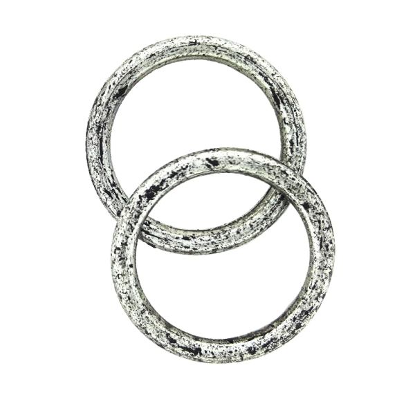 METAL PLATED PLASTIC / CCB BEADS - RING - 18x2mm NICKEL (DARK) - PACKAGE 250g Hole-14mm (1530pcs.)