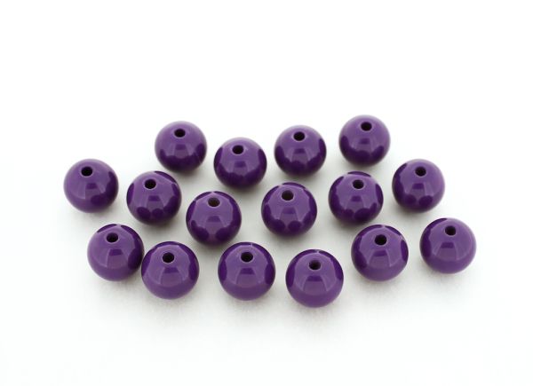 OPAQUE PLASTIC BEADS - BALL - 12mm PURPLE (DARK) ВА31 - PACKAGE 500g Hole-2.5mm (519pcs.)