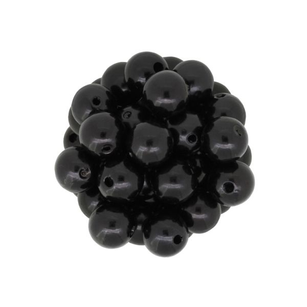 ACRYLIC IMITATION PLASTIC PEARLS - BALL - 12mm BLACK 03 - 50g Hole-2.5mm (58pcs.)