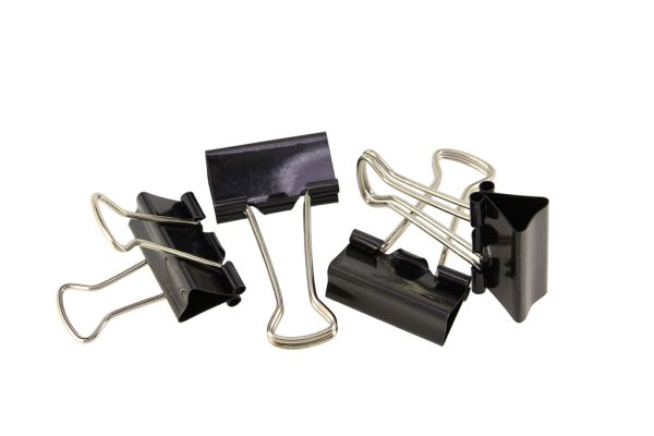 OFFICE ACCESSORIES - METAL CLAMP FOR DECORATION AND PAPER - 25x42mm BLACK - 5pcs.