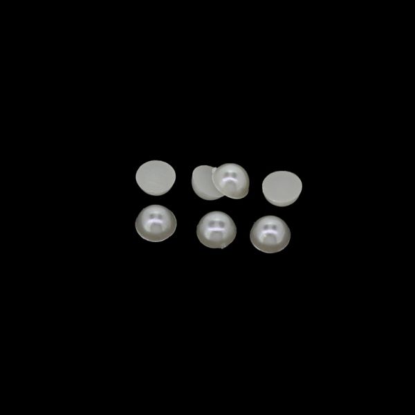 ADHESIVE BEADS - PLASTIC PEARLS - HEMISPHERE - 6x3mm WHITE 04 - PACKAGE 250g (4000pcs.)