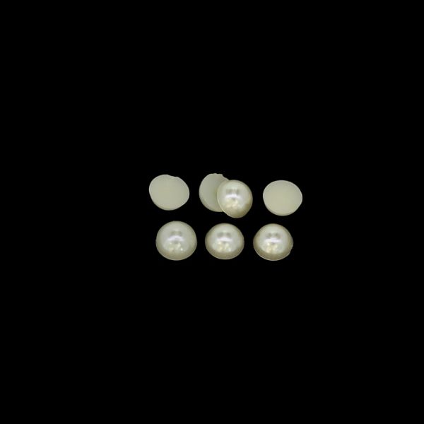 ADHESIVE BEADS - PLASTIC PEARLS - HEMISPHERE - 6x3mm ECRU 14 - PACKAGE 250g (4250pcs.)