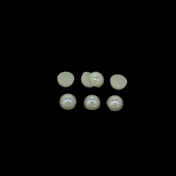 ADHESIVE BEADS - PLASTIC PEARLS - HEMISPHERE - 6x3mm ECRU 13 - PACKAGE 250g (5000pcs.)