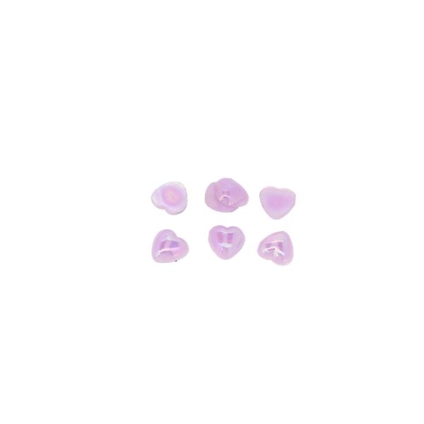 ADHESIVE BEADS - PLASTIC PEARLS - HEART - 6x6x2mm PURPLE AB 36 - 20g (580 pcs.)