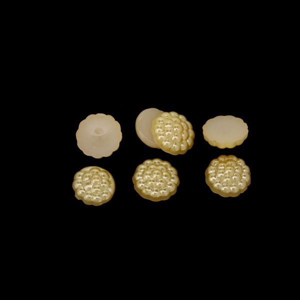 ADHESIVE BEADS - PLASTIC PEARLS - RASPBERRY - 10x3.5mm GOLD (DARK) 52 - 20g (112 pcs.)