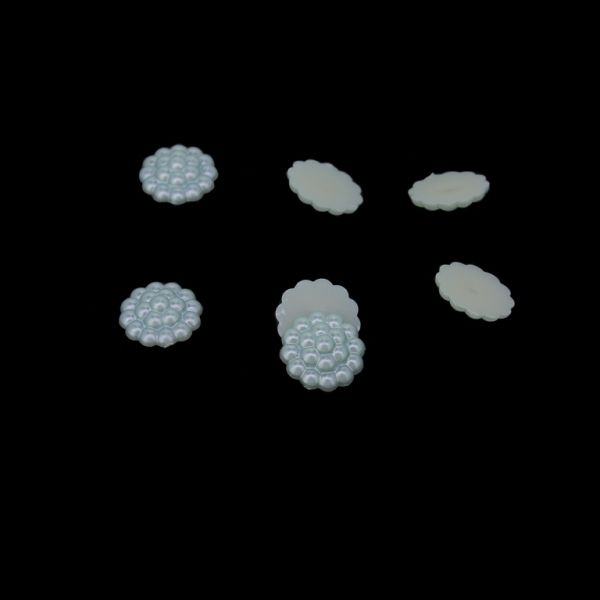 ADHESIVE BEADS - PLASTIC PEARLS - RASPBERRY - 13x4mm BLUE 23 - 20g (62 pcs.)