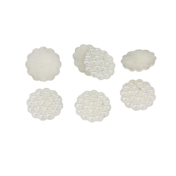 ADHESIVE BEADS - PLASTIC PEARLS - RASPBERRY - 13x4mm GRAY (LIGHT) 58 - 20g (62 pcs.)