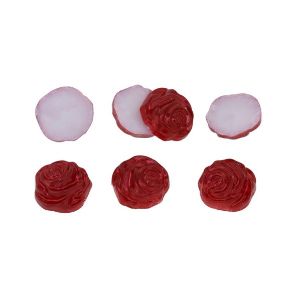 ADHESIVE BEADS - PLASTIC PEARLS - ROSE 01 - 12x5mm RED 57 - PACKAGE 250g (650pcs.)