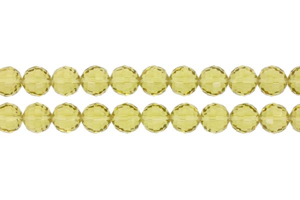 GLASS BEADS - CRYSTALS TRANSPARENT - BALL FACETED 04 - 12mm AMBER 000 - PACKAGE (2x50pcs.) Hole-1.5mm