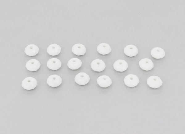 OPAQUE PLASTIC BEADS - WASHER FACETED - 6x10mm WHITE С01 - PACKAGE 500g Hole-2.0mm (1580pcs.)