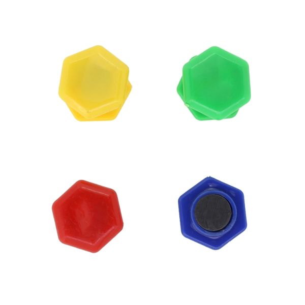 OFFICE ACCESSORIES - MAGNET WITH PLASTIC COATING - HEXAGON - 20x6mm MIX - PACKAGE 60pcs.