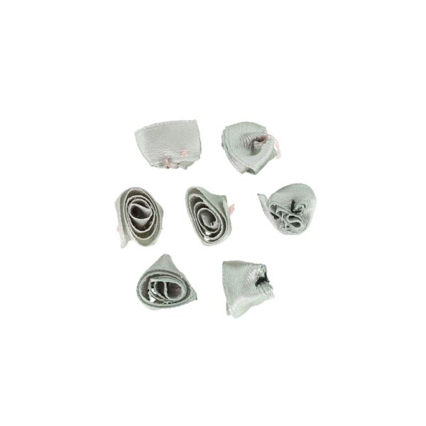 ТЕКСТИЛНИ МЪНИСТА - САТЕН - РОЗА 02 - 14мм СИВО - ПАКЕТ 500 бр.