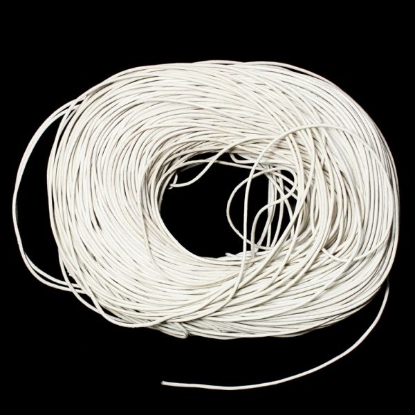 LEATHER NATURAL - ROUND - 1.5mm WHITE - 100yards(91m)