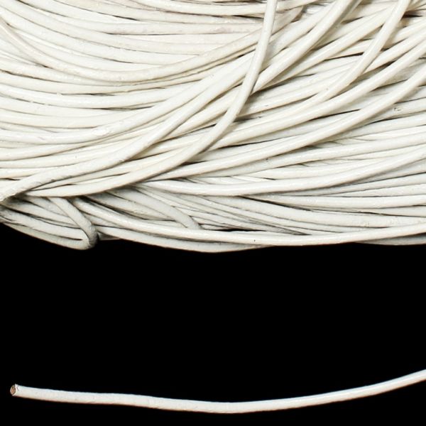 LEATHER NATURAL - ROUND - 1.5mm WHITE - 100yards(91m)