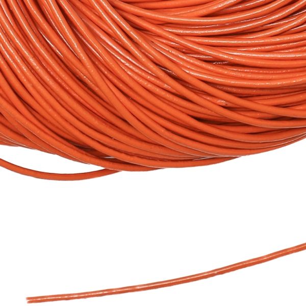 LEATHER NATURAL - ROUND - 1.5mm ORANGE - 100yards(91m)