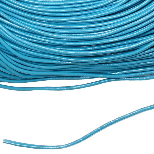 LEATHER NATURAL - ROUND - 1.5mm BLUE (LIGHT) - 100yards(91m)