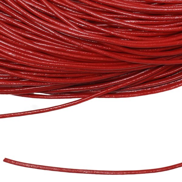 LEATHER NATURAL - ROUND - 1.5mm RED - 100yards(91m)