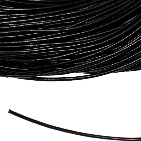 LEATHER NATURAL - ROUND - 1.5mm BLACK - 100yards(91m)