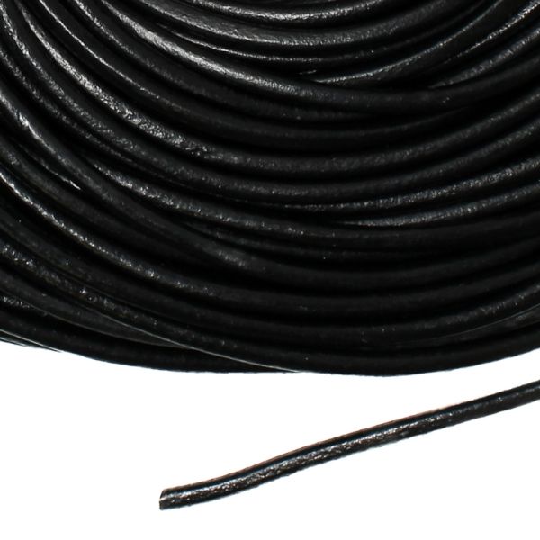 LEATHER NATURAL - ROUND - 4.0mm BLACK - 100yards(91m)