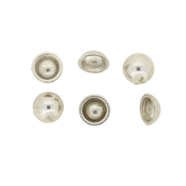 ADHESIVE BEADS - METALLIZED CCB - HEMISPHERE 02 - 9x4mm NICKEL COLOR - 20g (115pcs.)