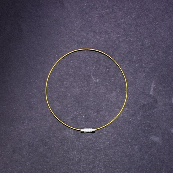 ВРЪЗКА СЪС ЗАКОПЧАЛКА - СТОМАНЕНА КОРДА 1мм - ГРИВНА - 70мм ЗЛАТИСТО 04 - 1 бр.