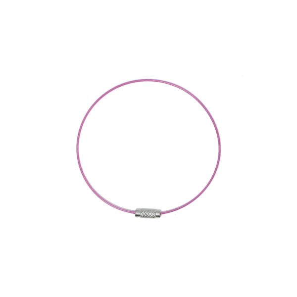 ВРЪЗКА СЪС ЗАКОПЧАЛКА - СТОМАНЕНА КОРДА 1мм - ГРИВНА - 70мм РОЗОВО Т. - 1 бр.