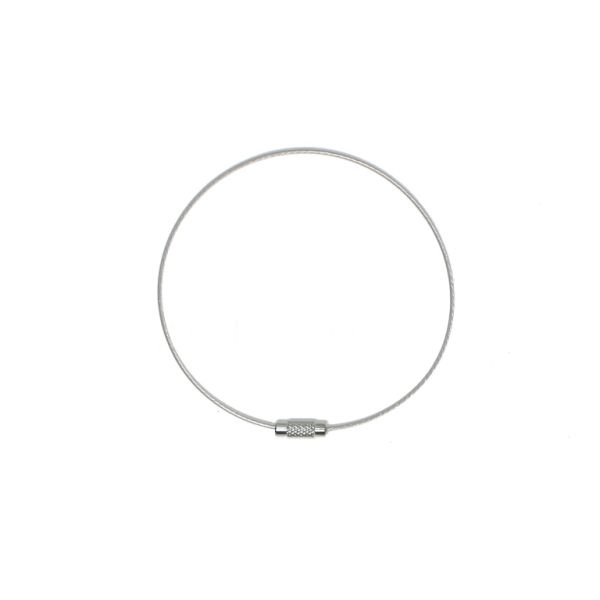 STRING WITH CLASP - STEEL CORD 1mm - BRACELET - 70mm SILVER 07 - 1pc.