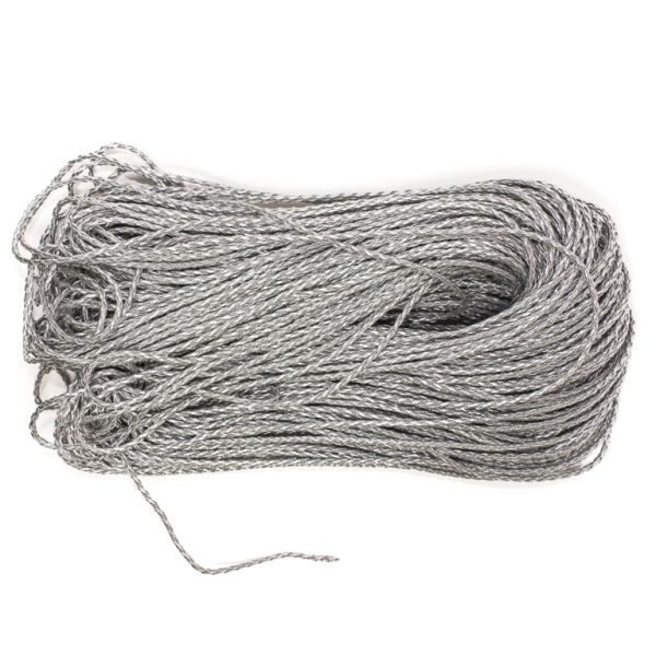 FAUX LEATHER - BRAIDED - 3mm SILVER - 100yards(91m)