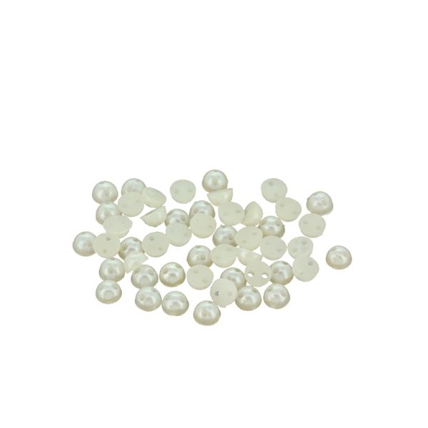 BEADS FOR SEWING - PLASTIC BEADS - HEMISPHERE - 4x2mm ECRU 15 - 250g (11400pcs.) Hole-1.0mm