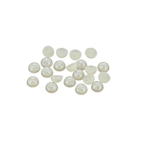 BEADS FOR SEWING - PLASTIC BEADS - HEMISPHERE - 6x3mm ECRU 12 - 20g (348pcs.) Hole-1.0mm 
