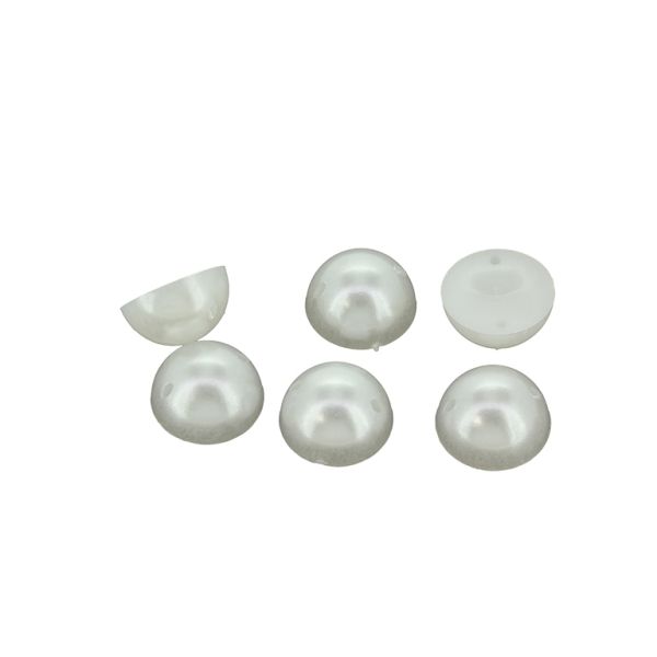 BEADS FOR SEWING - PLASTIC BEADS - HEMISPHERE - 12x6mm WHITE 09 - 20g (41pcs.) Hole-1.0mm 
