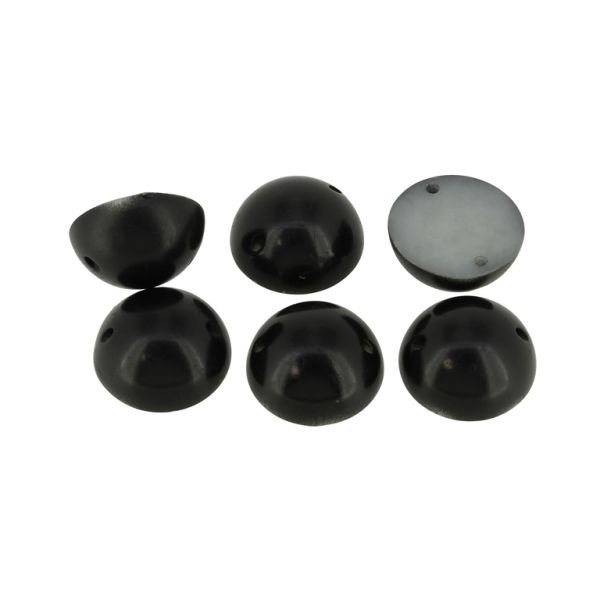 BEADS FOR SEWING - PLASTIC BEADS - HEMISPHERE - 16x8mm BLACK 24 - 20g (20pcs.) Hole-1.0mm 