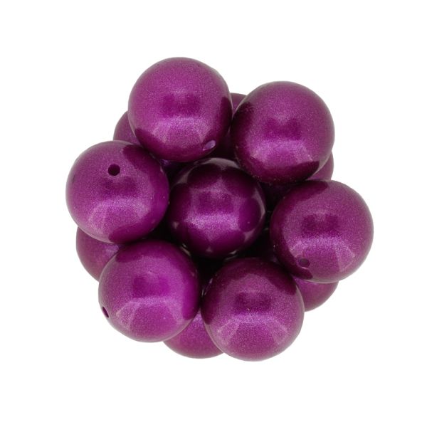 ACRYLIC IMITATION PLASTIC PEARLS - BALL - 18mm CYCLAMEN (DARK) - 50g Hole-2.2mm (17pcs.)