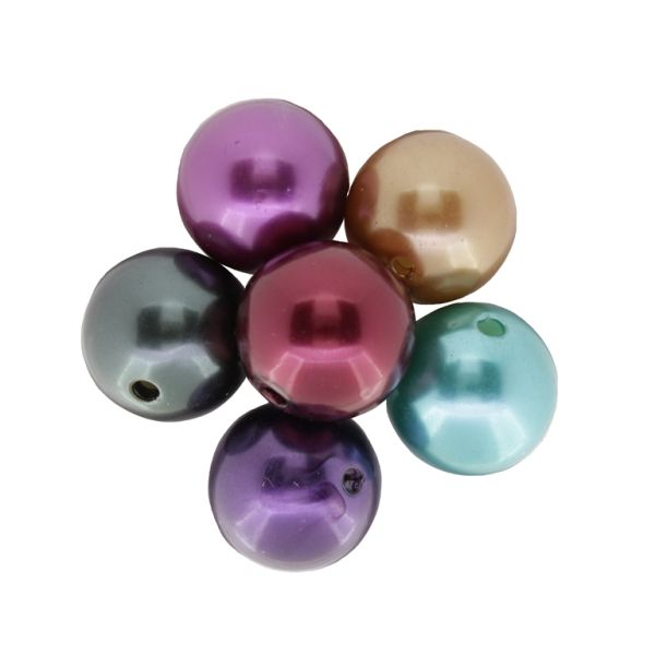 ПЛАСТМАСОВИ ПЕРЛИ - ТОПЧЕ - 24мм МИКС - ПАКЕТ 500 гр. Отвор-3.5мм (68 бр.)